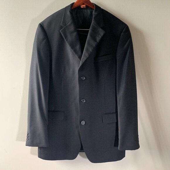 Andrew Fezza Men's Brown Solid Wool Cashmere Blazer Sport Coat 42L *Super‎ 100* - Picture 1 of 9